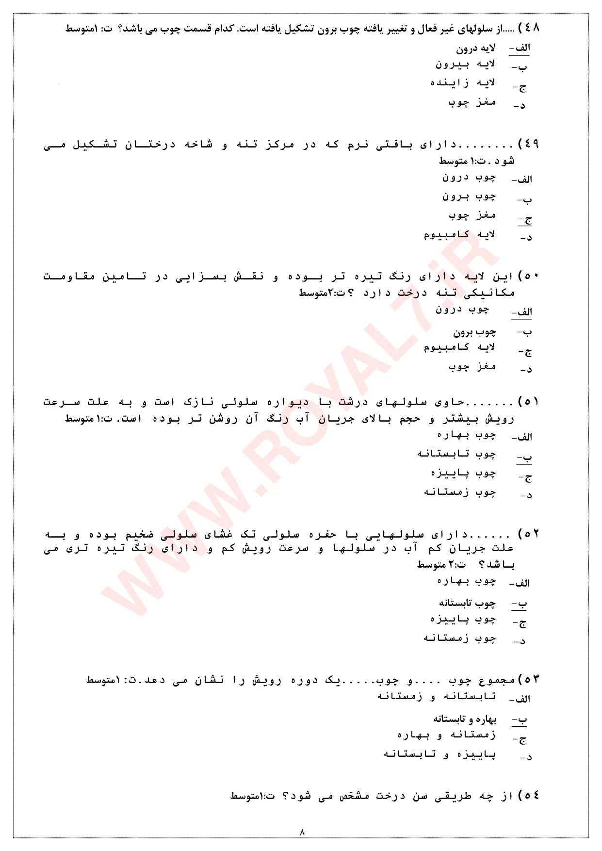 دانلود 461 نمونه سوال سازنده زیورآلات چوبی فنی حرفه ای